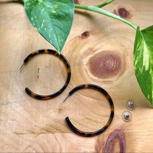 Tortoise Hoop Earrings 2”